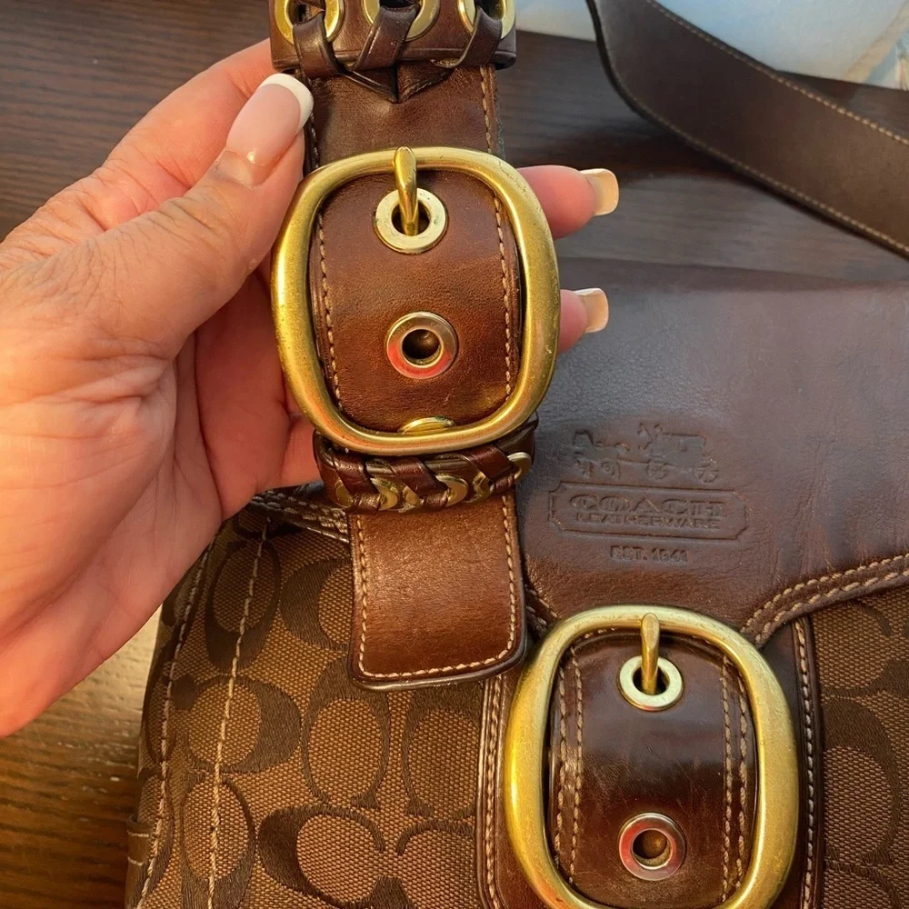 Coach Bleeker Signature Canvas and Leather Shoulder Bag, 11434